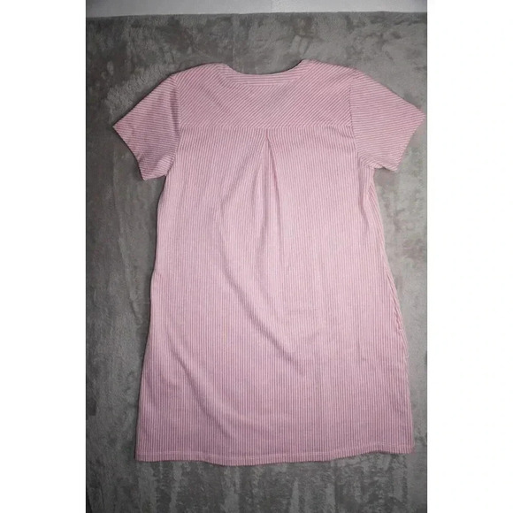 Isaac Mizrahi Women's Short Sleeve Casual T-Shirt Dress Size SP Pink Stripe - Picture 7 of 12